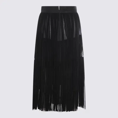 Dolce & Gabbana Silk Organza Midi Skirt In Black