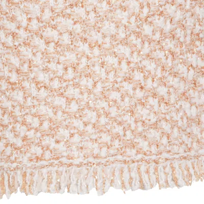 Fabiana Filippi Textured Midi Skirt With Fringe And Sequins In Pink