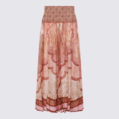 Zimmermann Wanderlust Patterned Silk Maxi Skirt In Orange