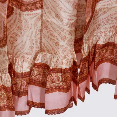 Zimmermann Wanderlust Patterned Silk Maxi Skirt In Orange