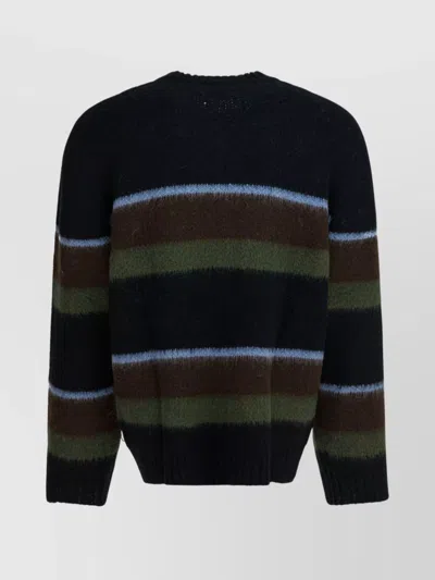Carhartt Mens Sundling Palisander Merton Striped Knitted Jumper In Black