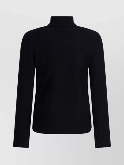 Drumohr Long Sleeves Turtle Neck Oversized Sweater In Black