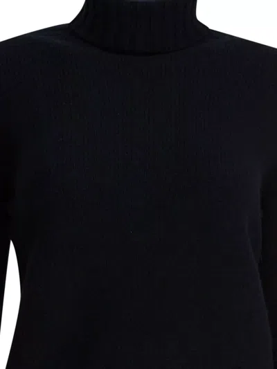 Drumohr Long Sleeves Turtle Neck Oversized Sweater In Black