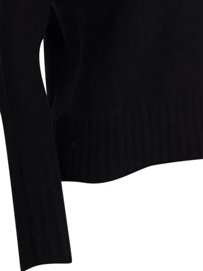 Drumohr Long Sleeves Turtle Neck Oversized Sweater In Black