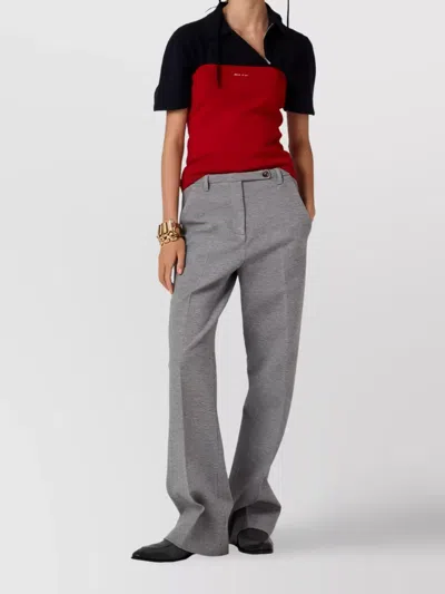 Miu Miu Cotton Top Short Sleeves In Red