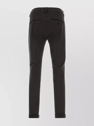 Dondup Casual Trousers Rolled Cuffs Side Pockets In Black