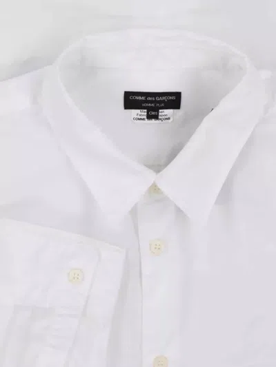 Comme Des Garçons Long Sleeve Shirt Featuring Button Cuffs In White