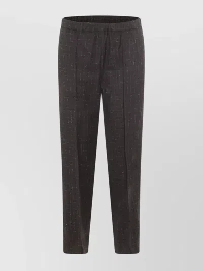 Fabiana Filippi Relaxed Trousers In Textured Fabric In Brown