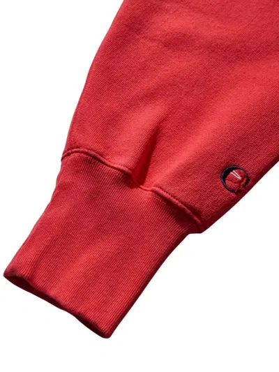 Champion Crew Neck Sweatshirt Featuring Ribbed Cuffs In Red