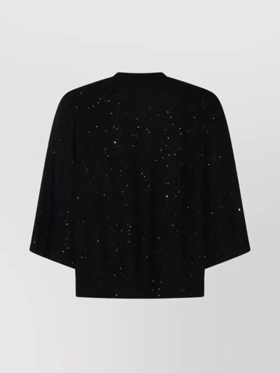 Fabiana Filippi Relaxed Short Sleeve Top With Sequin Embellishments In Black