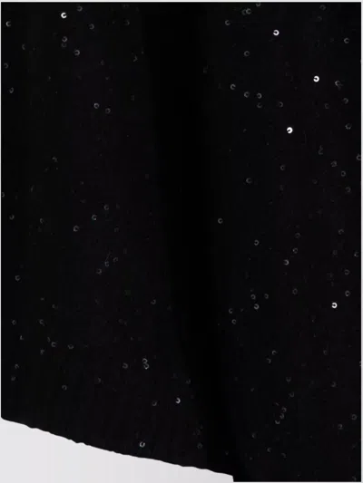 Fabiana Filippi Relaxed Short Sleeve Top With Sequin Embellishments In Black