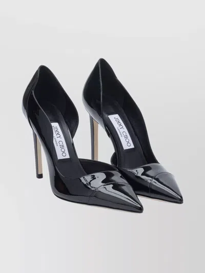 Jimmy Choo Brigitte Black Pumps With Thin Heel In Shiny Leather Woman