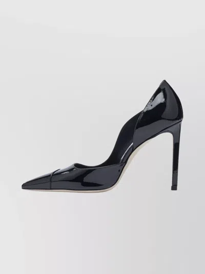 Jimmy Choo Brigitte Black Pumps With Thin Heel In Shiny Leather Woman