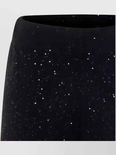 Fabiana Filippi Full Length Trousers With Elastic Waistband And Sequins In Black