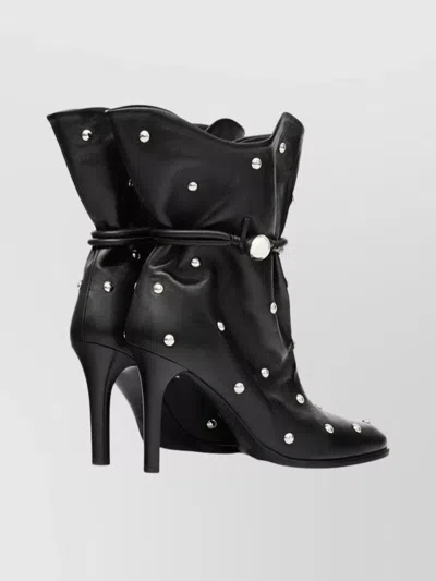 Isabel Marant Draped Leather Ankle Boots With Stiletto Heel In Black