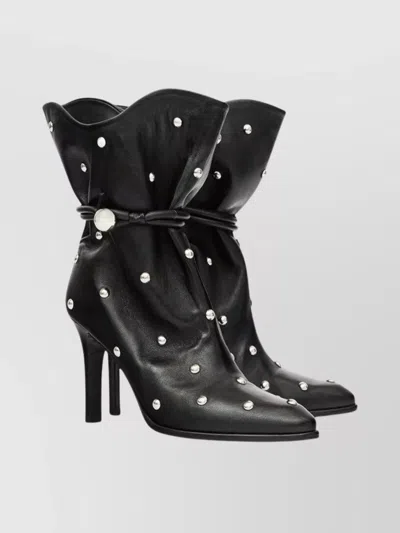 Isabel Marant Draped Leather Ankle Boots With Stiletto Heel In Black