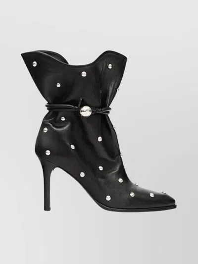 Isabel Marant Draped Leather Ankle Boots With Stiletto Heel In Black