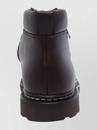 Paraboot Ankle Height Leather Lace-up Shoes In Brown