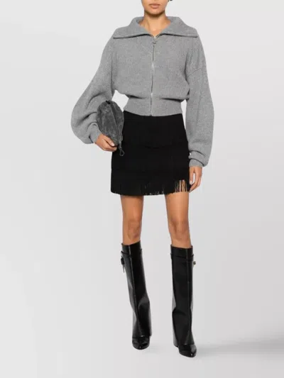 Sportmax Grey Zip-up Cardigan In Wool And Cashmere In Gray