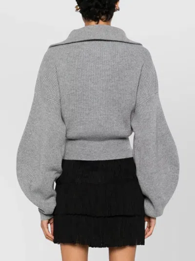 Sportmax Grey Zip-up Cardigan In Wool And Cashmere In Gray