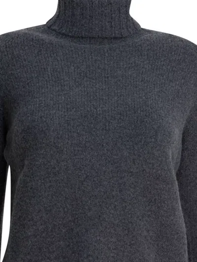 Drumohr Long Sleeve Turtleneck Knitwear With Ribbed Hem In Blue