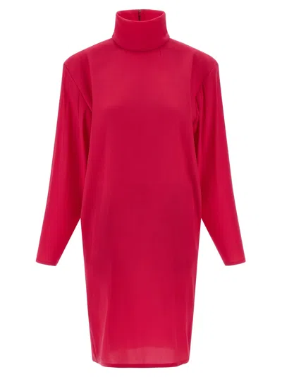 Saint Laurent Tailored Dress Featuring Structured Shoulders In Pink