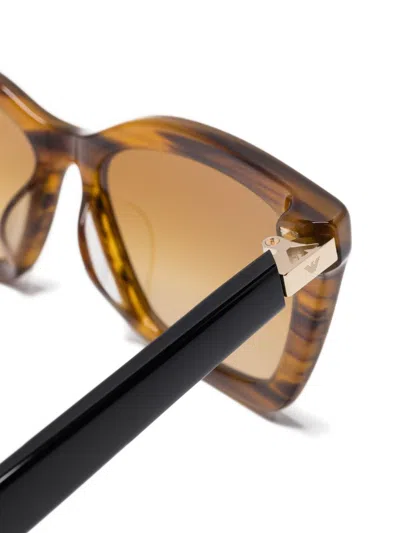 Emporio Armani Square Gradient Sunglasses Tortoiseshell Frame In Brown