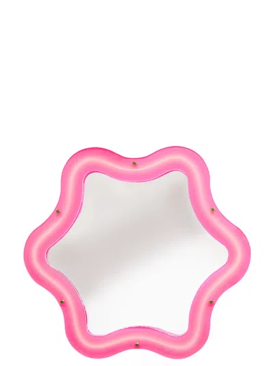 Seletti Supercurve Mirror Tiny Flower Decorative Accessories Pink In Pink