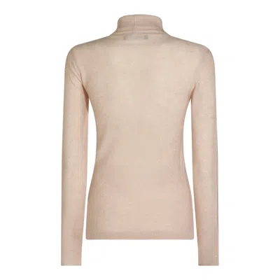 Fabiana Filippi Sparkling Turtleneck Knitwear Long Sleeves In Brown