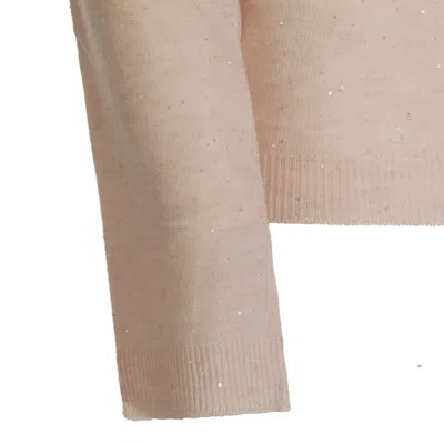 Fabiana Filippi Sparkling Turtleneck Knitwear Long Sleeves In Brown