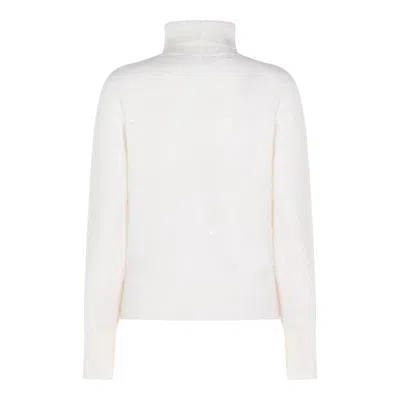 Fabiana Filippi Sequin Embellished Turtleneck Knitwear Top In White
