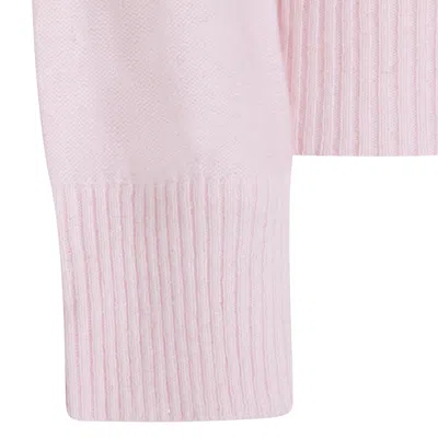 Fabiana Filippi Ribbed Turtleneck Knit Sweater Featuring Cuffs In Pink