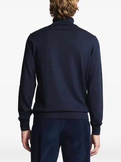 Fay High-collar Turtleneck Sweater In Blue