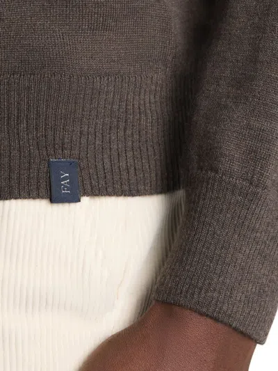 Fay Regular-fit. Fin. 12 Maglia Collo Alto In Lana Rasata. Sweater In Brown