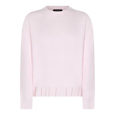 Fabiana Filippi Long Sleeve Crew Neck Knitwear Top In Pink