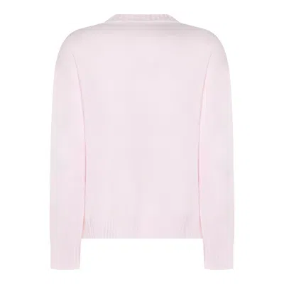 Fabiana Filippi Long Sleeve Crew Neck Knitwear Top In Pink