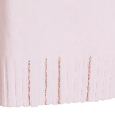 Fabiana Filippi Long Sleeve Crew Neck Knitwear Top In Pink