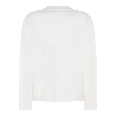 Fabiana Filippi Platinum V Neck Sweater With Filo Diamante Trim Detail In White