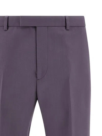 Gucci Trousers In Dry Wool Gabardine In Purple