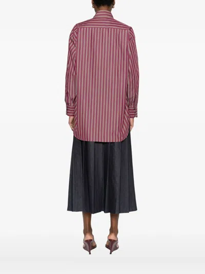 Wolford Fitted Mesh Short Sleeve High Neck Top In Red