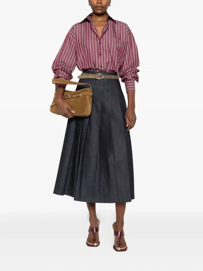 Wolford Fitted Mesh Short Sleeve High Neck Top In Red