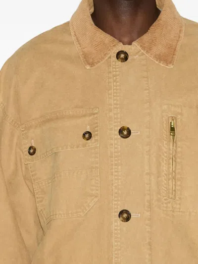 Isabel Marant Corduroy Collar Jacket Pockets In Brown