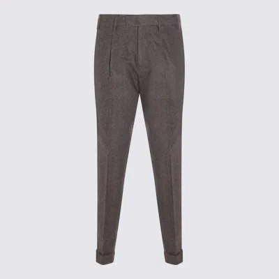 Pt Torino Relaxed Trousers With Pleated Front And Cuffs In Gray