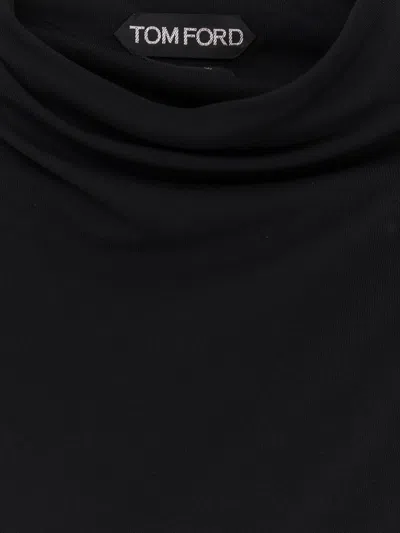 Tom Ford Long Draped One Shoulder Maxi Dress In Black