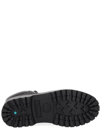 Timberland Stone Street Leather Platform Ankle Boots In Black