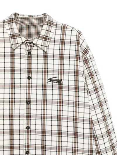 Msgm White Double-face Flannel Shirt Clothing In White