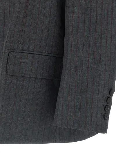Balenciaga Wool Blazer With Notch Lapel And Pockets In Gray