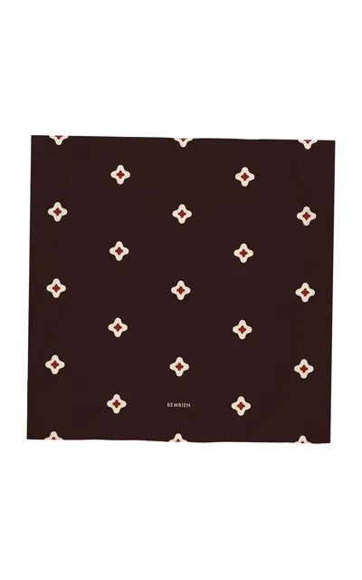 Bembien Croix Silk Scarf In Brown