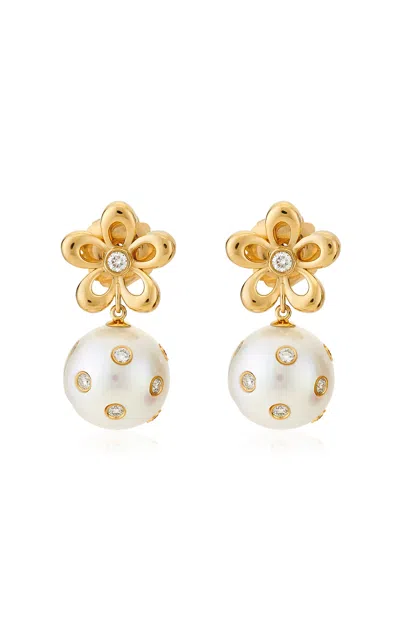 Ashley Mccormick 18k Yellow Gold Pearl Earrings In Gold