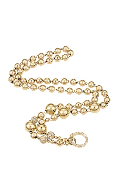 Eden Presley Mardi Gras 14k Yellow Gold Beaded Teddy Necklace In Gold